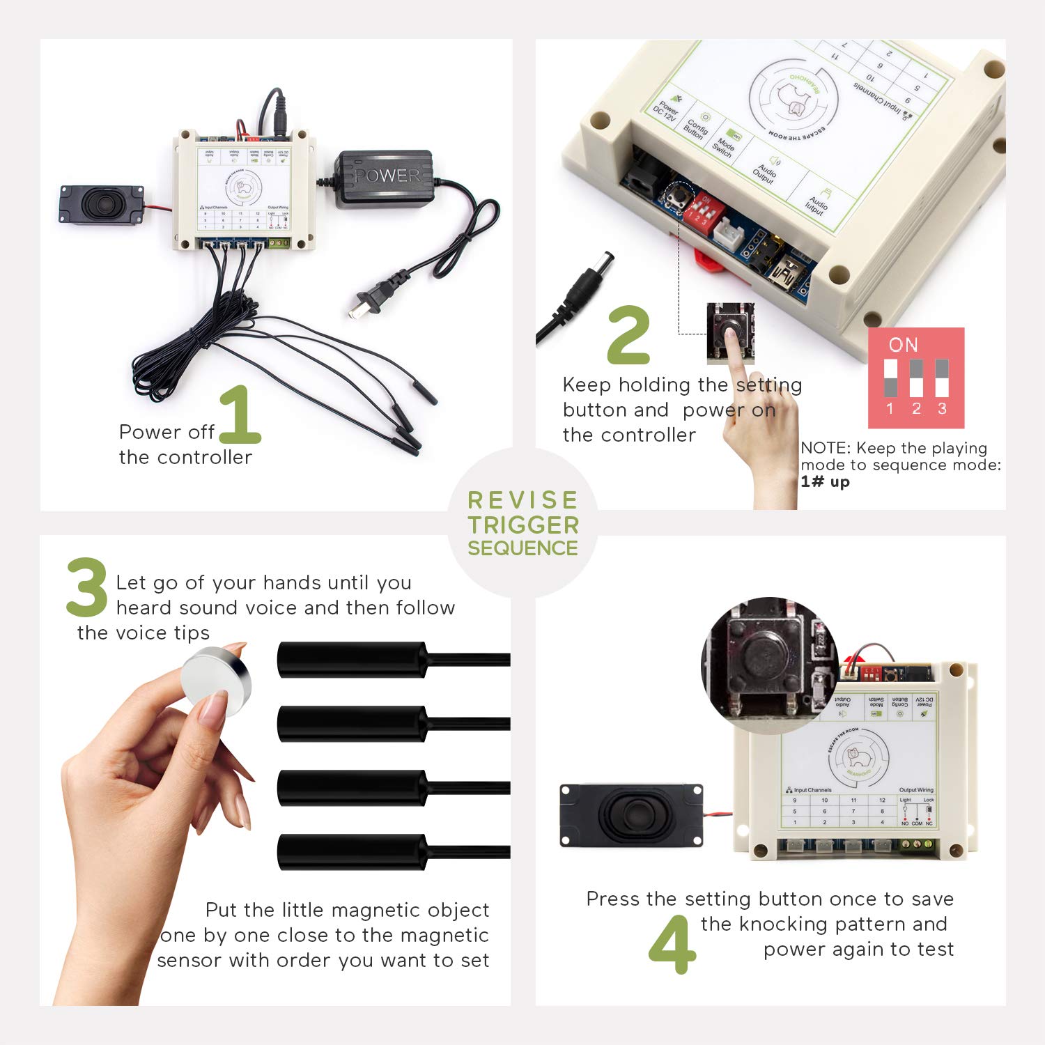 Bearhoho Escape Room Props Put Magnet Sensor In Right Order To Release Lock Control 12 Em Lock For Exit Room Owner